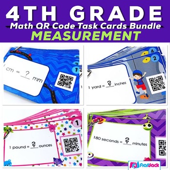 Preview of Measurement Units and Conversions QR Code Task Card Bundle