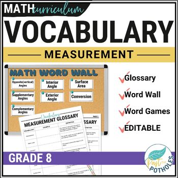 Preview of Measurement Vocabulary Activities: Angle Relationships Surface Area & Volume