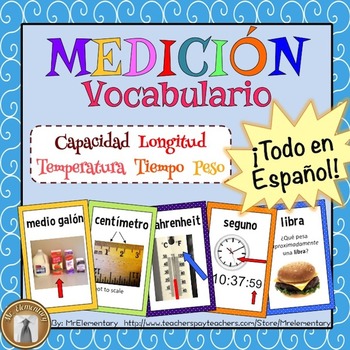 Preview of Measurement Vocabulary Bundle - Spanish Version
