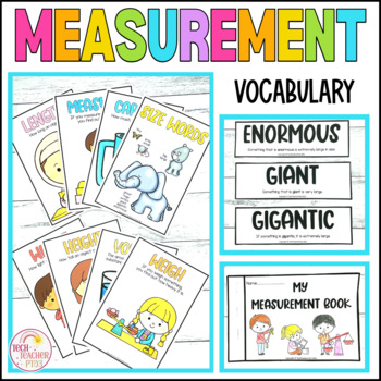 Preview of Measurement Vocabulary Cards Posters and Student Flipbook