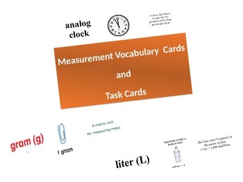 Preview of Measurement Vocabulary Cards and Task Cards