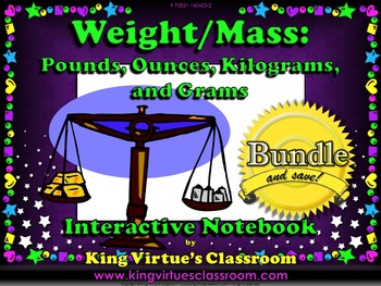 Preview of Measurement: Weight and Mass Interactive Notebook BUNDLE - Customary and Metric