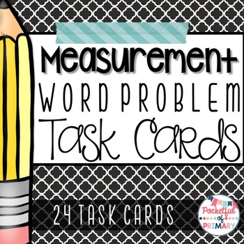 Preview of Measurement Word Problem TASK CARDS - 2.MD.5