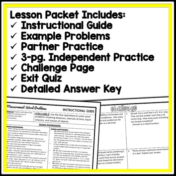 measurement word problems 4md2 4th grade unit conversion word problem