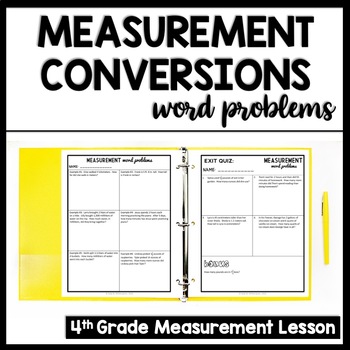 Preview of 4th Grade Measurement Conversion Word Problems Practice Metric & Customary Units