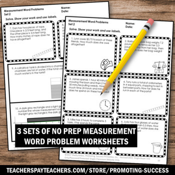 4th grade measurement word problems worksheets for extra