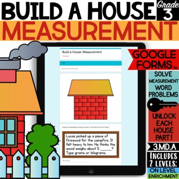 Preview of Measurement Word Problems: Build a House! Activity for Google Forms™