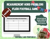 Measurement Word Problems Flick/ Paper Football Game