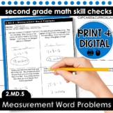Measurement Word Problems Worksheets Second Grade Math 2.MD.5