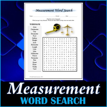Preview of Measurement Word Search Puzzle