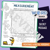 Measurement Word Search Puzzle Geometry Math Activity Voca