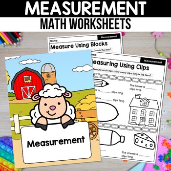 Preview of Non Standard Measurement 1st Grade Units Measuring with Cubes Worksheets cm inch