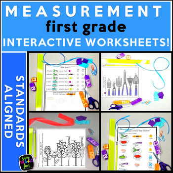 Preview of Non-Standard Measurement Worksheets Activities Compare & Order Lengths Measuring
