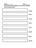 Measurement Worksheets  Inches and Centimeters
