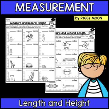 Preview of Kindergarten Measurement Worksheets : Measure and Record : Length Height