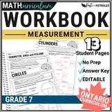 Metric Measurement Worksheets: Surface Area & Volume, Circ