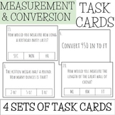 Measurement & Conversions Task Cards - 4 differentiated sets