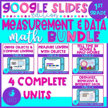 Preview of Measurement and Data 1st Grade Math Google Slides Distance Learning