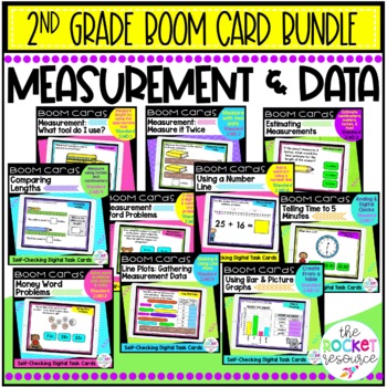 Preview of Measurement and Data 2nd Grade BOOM card BUNDLE