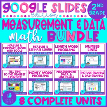 Preview of Measurement and Data 2nd Grade Math Google Slides Distance Learning