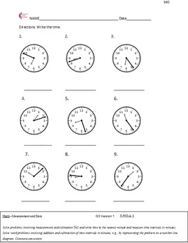 Preview of Measurement and Data 3MD All Standards Third Grade Common Core Math Worksheets