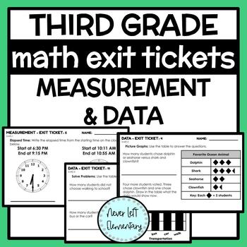 Preview of Measurement and Data - 3rd Grade Math Exit Tickets