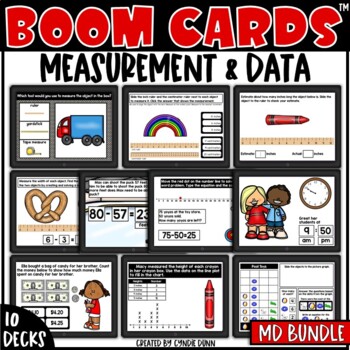 Preview of Measurement and Data BOOM Cards BUNDLE