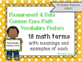 Measurement and Data Common Core Math Vocabulary Posters- Grade 3