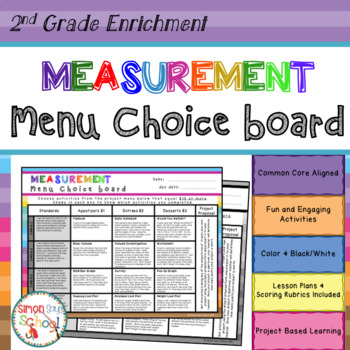 Preview of 2nd Grade Measurement and Data Enrichment Choice Board - Distance Learning