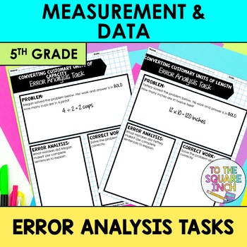 Preview of Measurement and Data Error Analysis | 5th Grade Math | Find the Error