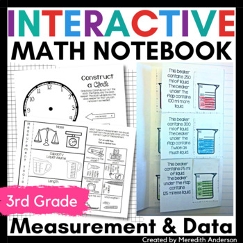 Preview of Measurement and Data Interactive Math Notebook for 3rd Grade  