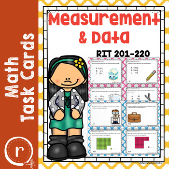 Preview of NWEA MAP Prep Math Practice Task Cards Measurement and Data RIT Band 201-220