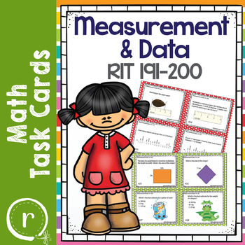 Preview of NWEA MAP Prep Math Practice Task Cards Measurement  RIT Band 191-200