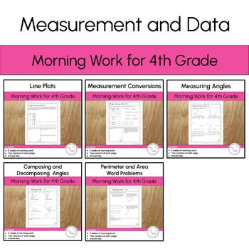 Preview of Measurement and Data Morning Work Bundle for 4th Grade