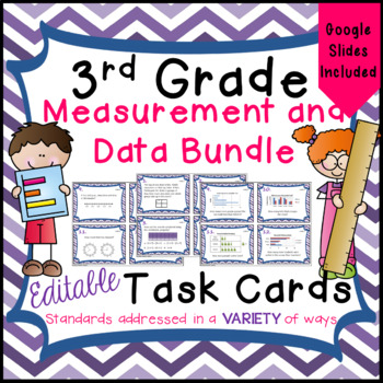 Preview of Measurement and Data Task Card Bundle - 3rd Grade