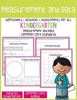 Preview of Measurement & Data Activities for Kindergarten - Common Core / Distance Learning