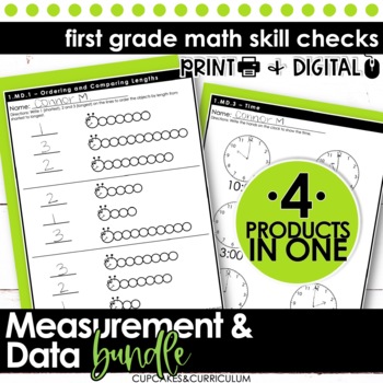 Preview of Bar Graphs Worksheets, Telling Time Worksheets 1st Grade & Measurement and Data