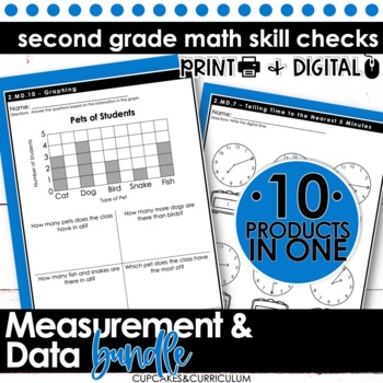 Preview of Measurement and Data Worksheets for Second Grade Math