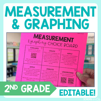 Preview of Measurement and Graphing 2nd Grade Math Choice Board - Extension Activities