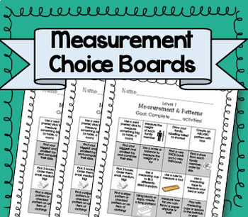 Preview of Measurement and Pattern Choice Boards! {Primary Grades}