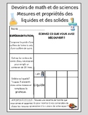 Measurement and Properties of Liquids and Solids French Ho