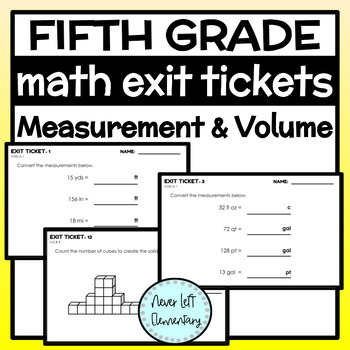 Preview of Measurement and Volume Exit Tickets - Fifth Grade