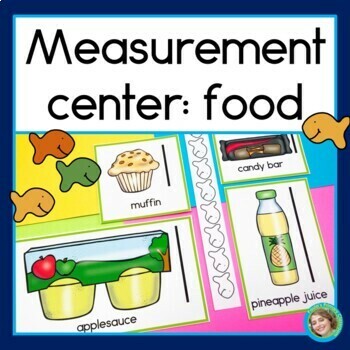 Preview of Food and Fish Crackers Nonstandard Measurement Activities Math Center