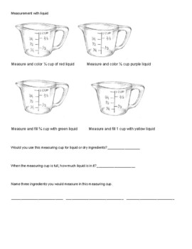 Kitchen Measuring Chart Worksheets - Cooking Measurements Worksheets-D –  Kids Cooking Activities