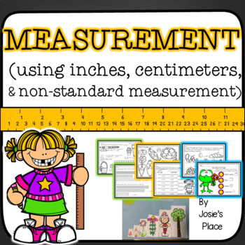 Preview of Measurement in Inches, Centimeters, and Feet SPRING THEME NO PREP