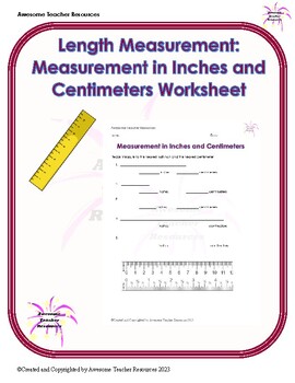 Preview of Measurement in Inches and Centimeters Worksheet