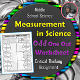 Measurement in Science Odd One Out Worksheet Volume 1