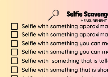 Preview of Measurement of Length - Selfie Scavenger Hunt