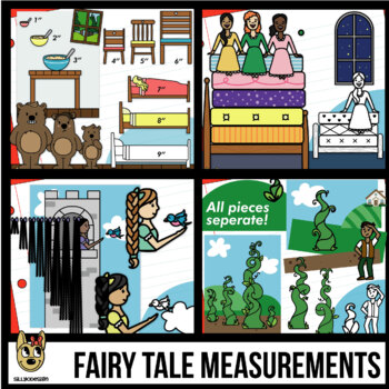 Preview of Measurement or Order by Size Clip Art: Fairy Tale Theme - 1 to 8 inches