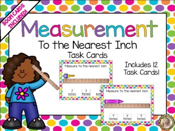 Measurement to the Nearest Inch Task Cards with digital Boom Cards